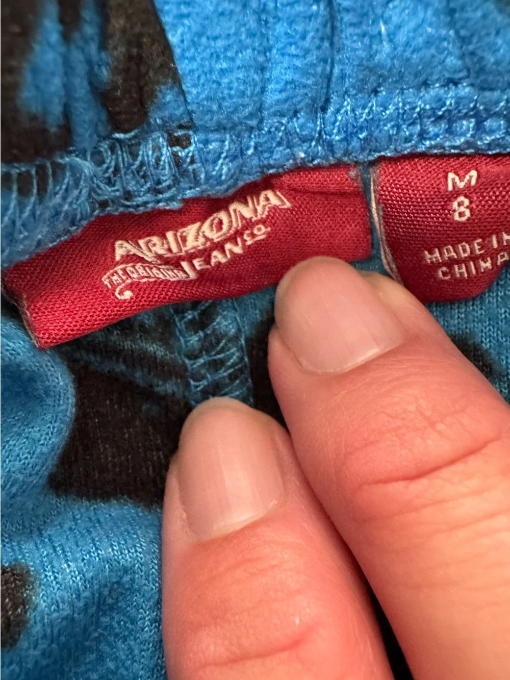 Arizona Jean Company Blue Football-Print Fleece Pajama Bottoms Size Medium 8